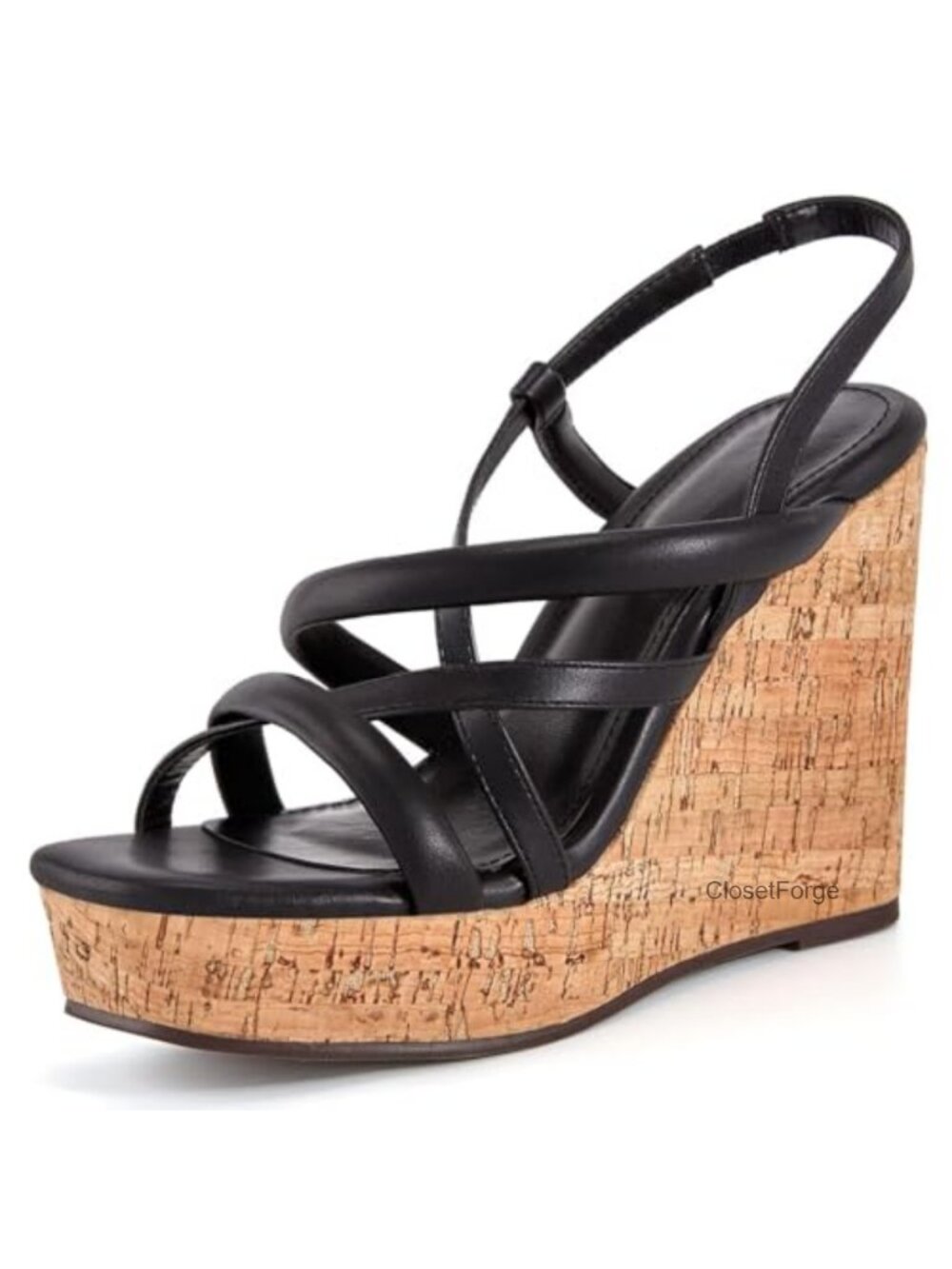 Cork Wedge Sandals Espadrilles Slingback Platform Heels for Women